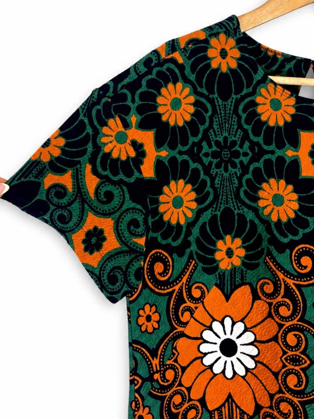 Anthropologie Maeve Floral Mod Mini Dress Medium Retro Boho 60s 70s EUC - Picture 6 of 13